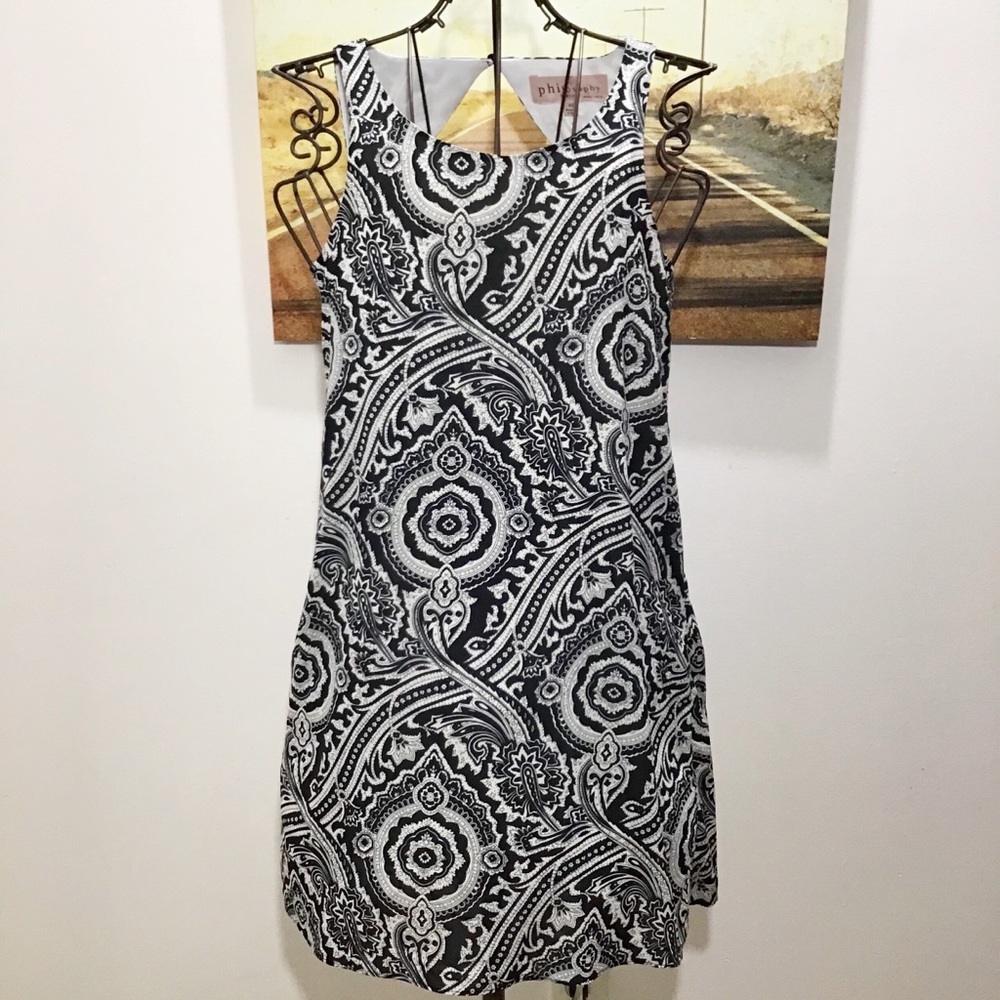 Philosophy | Black and White Sleeveless Dress XS